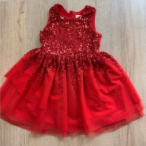 Red Sequin Tulle Dress
